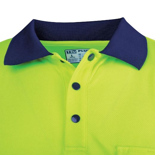 Picture of Tru Workwear Recycled Womens Anti-Microbial Micromesh S/S Two Tone Hi-Vis Polo Shirt